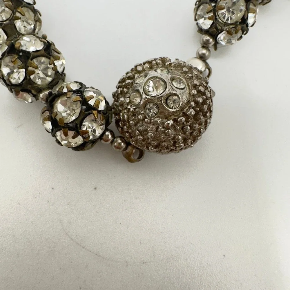 Vintage Rhinestone Necklace Disco Ball Style 16